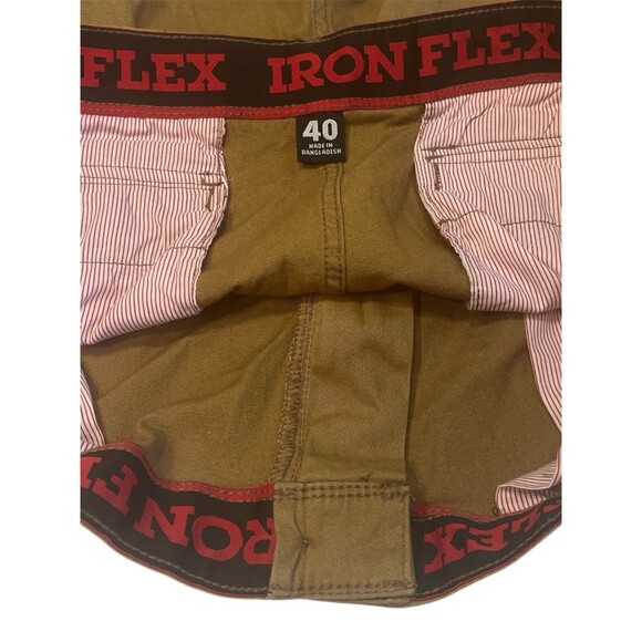 Iron Flex Men's 40 Cargo Shorts Desert Camel Stretch Utility Pockets - Picture 5 of 10